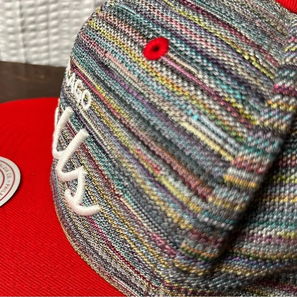 2015 Mitchell & Ness Chicago Bulls Multicolor Knit Crown Snap Back Hat Rare